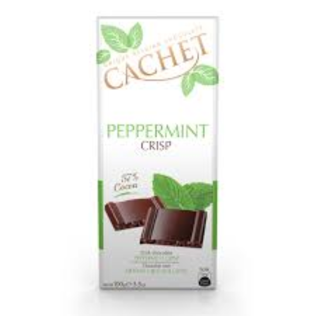 CACHET 57% DARK CHOC WITH PEPPERMINT 100G